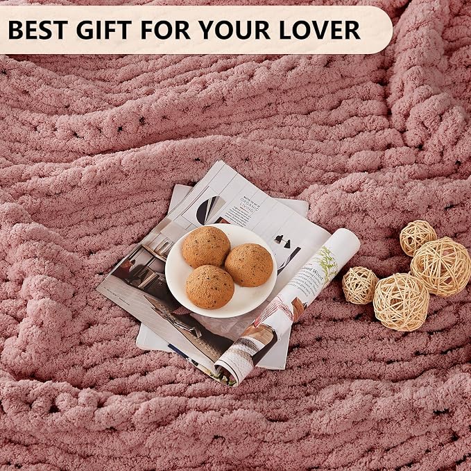L'AGRATY Chunky Knit Throw Blanket - Image 6