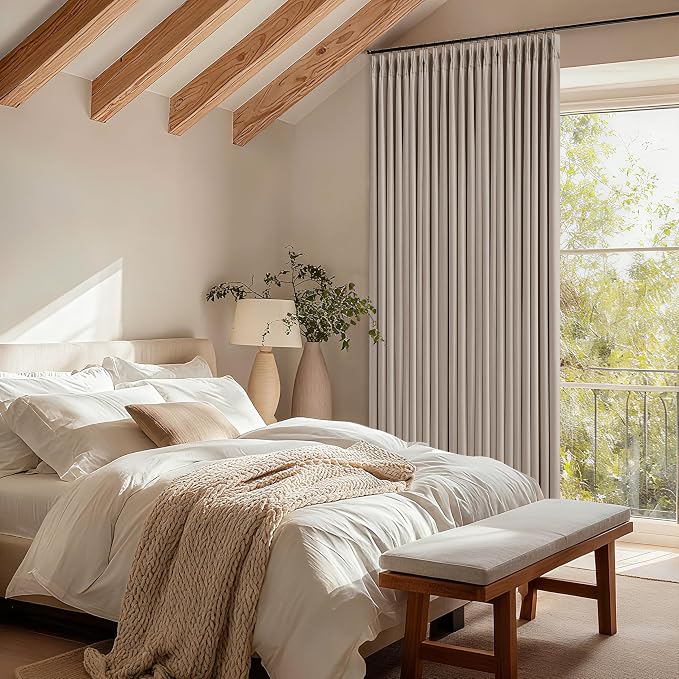 70 Inch Wide Blackout Pinch Pleat Curtains 108 Inches Long Burlywood Birch | - Image 8