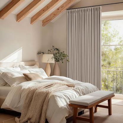 70 Inch Wide Blackout Pinch Pleat Curtains 108 Inches Long Burlywood Birch | - Image 8