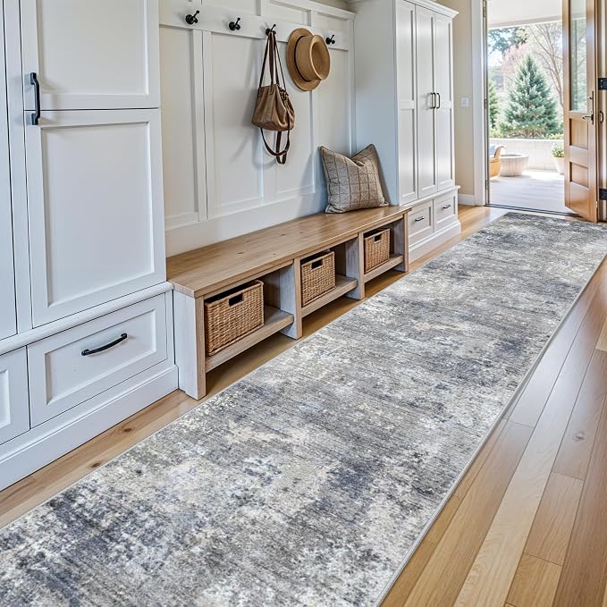 4x12 Wide Runner Rug for Hallway, Washable Non Slip Long Kitchen Rug, Soft Low - Image 4