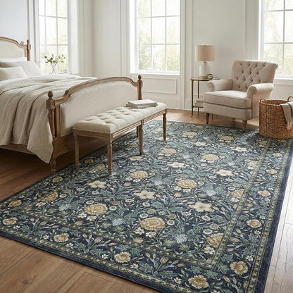 GarveeHome Area Rugs 8x10 for Living Room, Floral Large Washable Rug Soft Non - Image 3