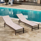 Crestlive Products Lounge Chair Outdoor Set of 2, Metal Pool Chaise Lounge by CrestliveProducts