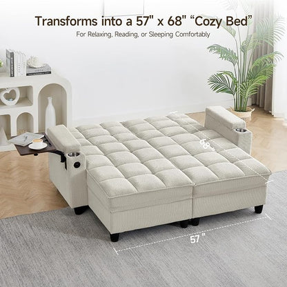 70.9" Chaise Lounge Chair Indoor, Oversized Boucle Upholstered Sofa Bed - Image 6