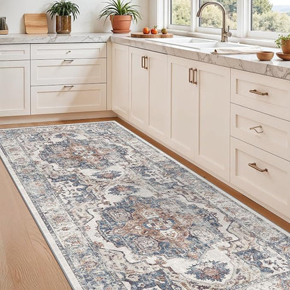 Washable 3x7 Hallway Runner Rug: Vintage 7ft Water-Resistant Soft Runner Rug - Image 4
