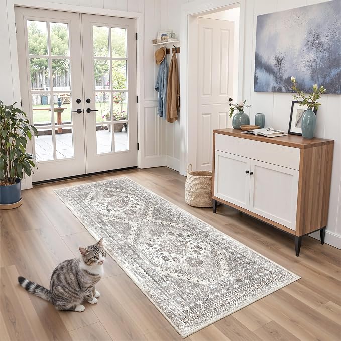 2x6 Runner Rug Non Slip, Washable Hallway Runner Rug, Nursery Room, Soft Runner - Image 3