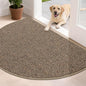 BEQHAUSE Dirt Trapper Door Mat 32" x 48" Half Circle Non Slip Rugs, Taupe | by BEQHAUSE
