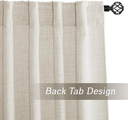 RYB HOME Farmhouse Boho Linen Sheer Curtains 90 inches Long - Image 5