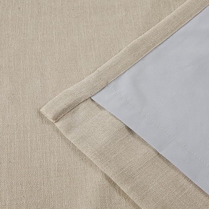 Vision Home Sand Pinch Pleated Full Blackout Curtains Linen Blended Room - Image 7