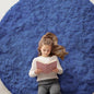 OLANLY Navy Blue Round Rugs for Bedroom by OLANLY