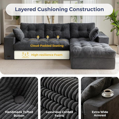 MAXYOYO 104" L Shaped Modular Sectional Sofa - Image 5
