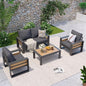 Aoxun Aluminum Patio Furniture Set, 4 Seats Sectional Metal Patio Furniture by Aoxun