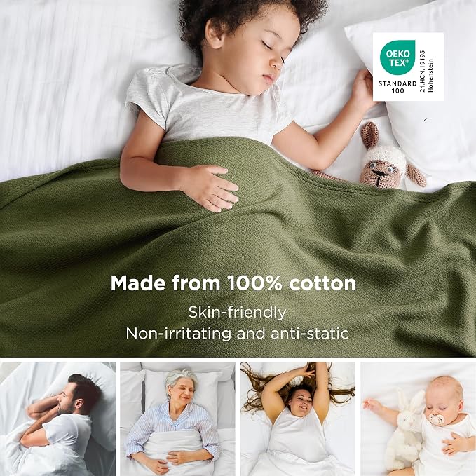 Bedsure GentleSoft 100% Cotton Large Throw Blanket - Image 2