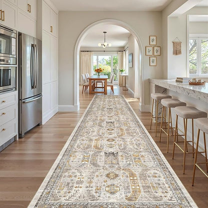 Madane Hallway Runner Rug 3x16 Washable Kitchen Runners Long, Low-Pile by Madane