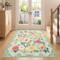 DUKINO 4x5 Area Rug for Entryway, Soft Floral Washable Rug Non Slip, by DUKINO