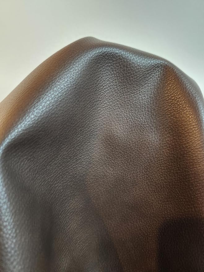 NAT Leathers | Cacao Brown Pebblegrain Soft Faux Vegan Leather PU | 2 Yards Cut - Image 4