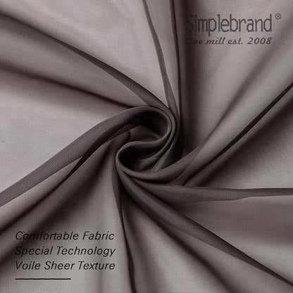 Simplebrand Chocolate Short Sheer Kitchen Curtains 36 Inch Length Tier Rod - Image 6