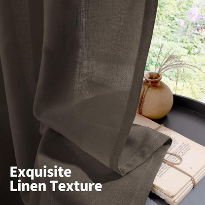 YoungsTex Chocolate Brown Linen Curtains - Image 8