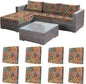 CALBODE 8Pcs Stretch Patio Cushion Cover, Bohemian Colored Geometric Pattern by CALBODE