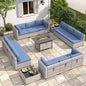 12-Seat Modern Outdoor Wicker Rattan Patio Furniture Set by MASIONBACKYARDS