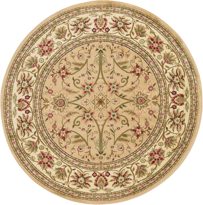 SAFAVIEH Lyndhurst Collection 6' Round Beige/Ivory LNH212D Traditional Oriental - Image 3