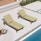 PURPLE LEAF Extra Wide Patio Chaise Lounge Set of 2 Outdoor Lounger French PE by PURPLELEAF