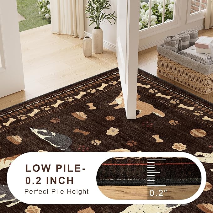 DUKINO 4x6 Area Rug, Washable Dog Rug - Image 8