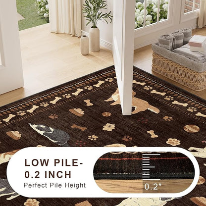 DUKINO 5x7 Area Rugs, Washable Dog Rug - Image 7