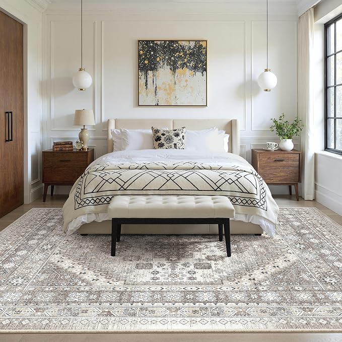 5x7 Area Rugs for Living Room, Large Washable Rug, Dining Room, Low Pile - Image 9