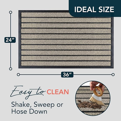 ubdyo Extra Durable Door Mat Outside Entrance | Dirt Trapping, Non-Slip Backing - Image 2