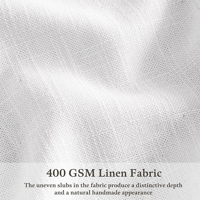 Extra Long Semi Sheer Pinch Pleat Linen Modern Curtains Snow White 50Wx120L | - Image 3
