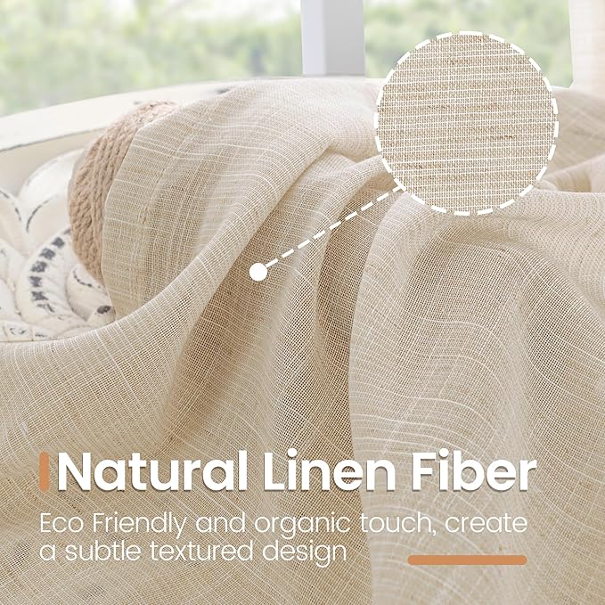 BGment 108 Inch Length Linen Curtains - Image 3