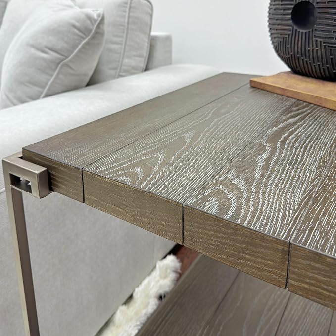50 inch Wood Coffee Table with Removable Casters, Industrial Living Room Center - Image 4