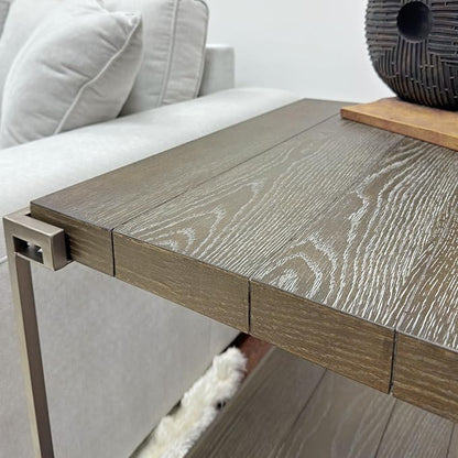 50 inch Wood Coffee Table with Removable Casters, Industrial Living Room Center - Image 4