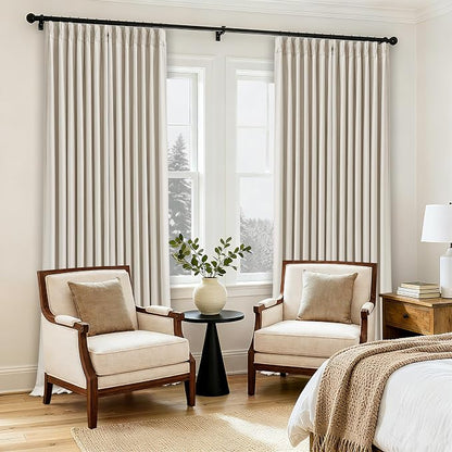 80 Inch Pinch Pleated Linen Black Out Curtains - Image 7