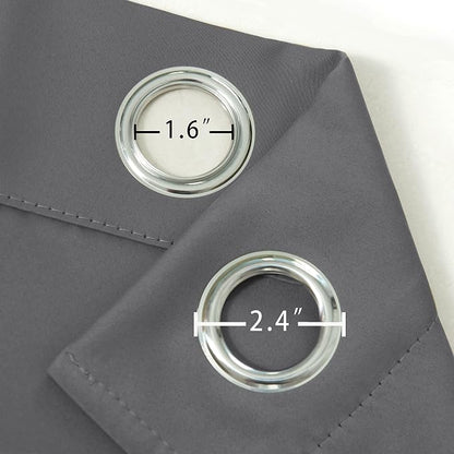 Grey Blackout Curtains 34 x 54 Inch Length/Set of 2 Curtain Panels/Thermal - Image 5