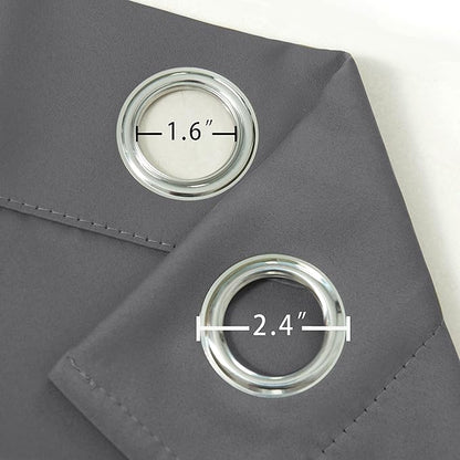 Grey Blackout Curtains 42 x 63 Inch Length/Set of 2 Curtain Panels/Thermal - Image 6