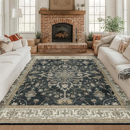 RELEANY Washable Area Rug, Square 8'x8', Water Repellent, Pet Friendly by RELEANY