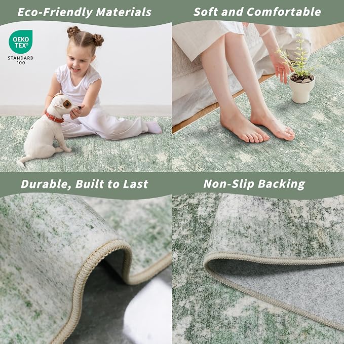 3x4 Washable Entryway Area Rug – Non-Slip Modern Abstract Small Area Rug - Image 6