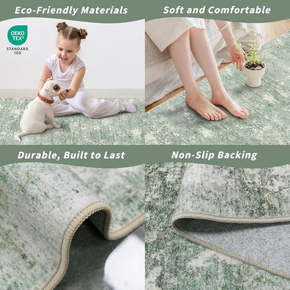 3x4 Washable Entryway Area Rug – Non-Slip Modern Abstract Small Area Rug - Image 6