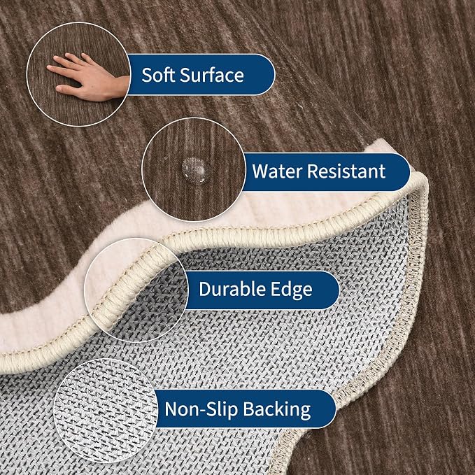 GarveeHome Scalloped Washable Area Rugs 9 x 12 Rug - Image 4