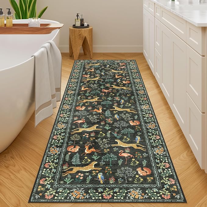DUKINO 2.6x8 Rug for Hallway, Washable Kitchen Runner Rug Non Slip, Stain - Image 8
