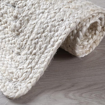 Hausattire Hand Woven Jute Braided Rug, 2x3 ft, Off-White | 100% natural jute - Image 6