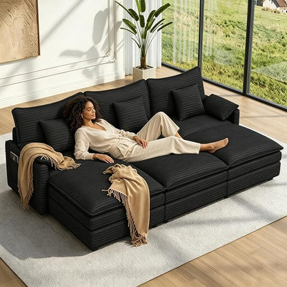 Vesgantti 108" Cloud Couch for Living Room, t6 Seats Deep Seat Sectional by Vesgantti