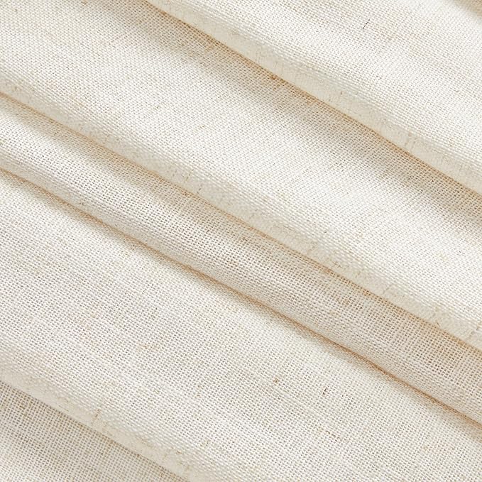 MYSKY HOME Country Curtains for Sliding Glass Door, Back Tab Semi Sheer Curtain - Image 6