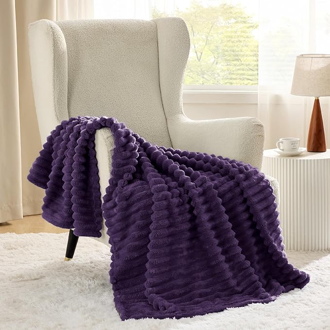 Bedsure Soft Twin XL Blanket for Bed Dorm Purple 66"x90" | Birthday Gifts for - Image 8