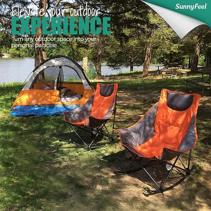 SUNNYFEEL Oversized Heated Rocking Camping Chair, Fully Padded Patio Chair - Image 2