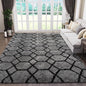 6x9 Area Rugs for Living Room Bedroom, Fluffy Grey and Black Geometric Rug | by ONASAR