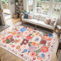 Blush Washable Area Rug 8x10, Large Soft Floral Carpet by WelcometoBabovid