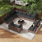 KIGOTY 14-Piece Patio Furniture Set, All-Weather PE Rattan Outdoor Sectional by KIGOTY