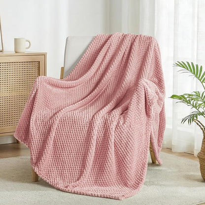 Exclusivo Mezcla Soft Waffle Fleece Bed Blanket King Size, Cozy Flannel - Image 4